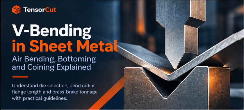 V-Bending in Sheet Metal: Air Bending, Bottoming, Die Selection & Tonnage Calculation